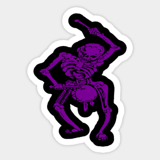 Civil War Federal Drummer Boy Skeleton In Purple Sticker
